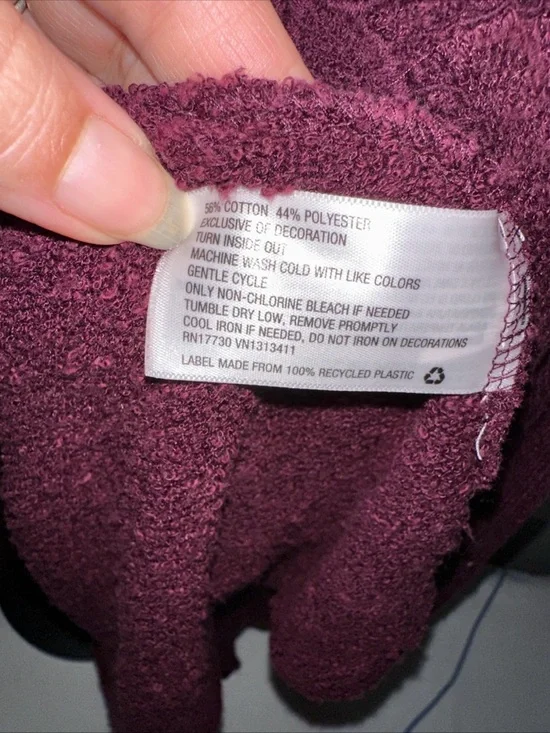 Knox Rose Open-Front Cardigan Sweater - Plum - Picture 4 of 4